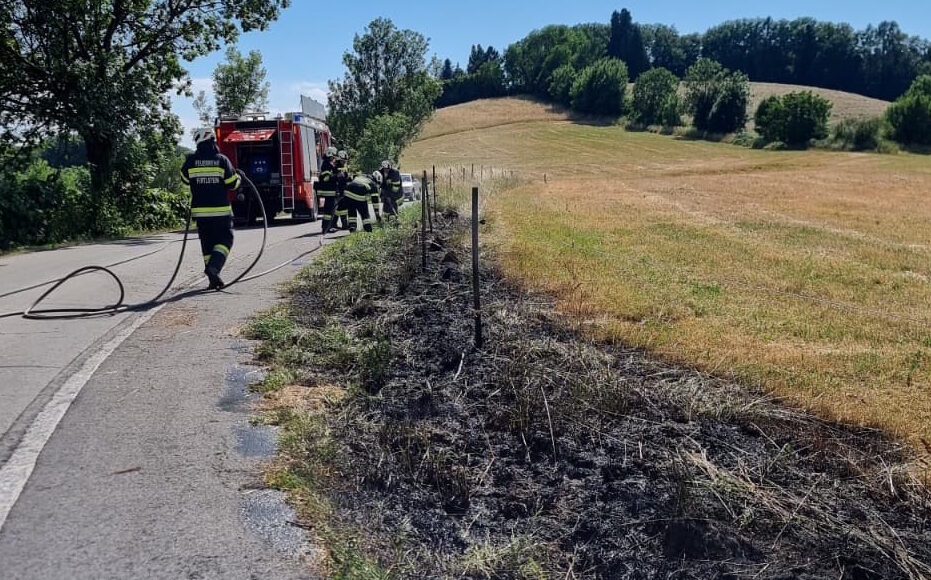 Böschungsbrand rasch abgelöscht